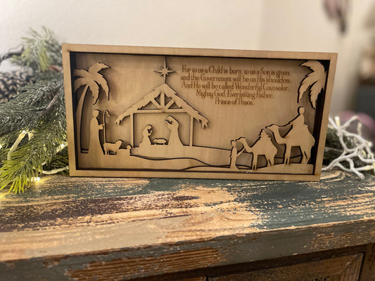Layered Nativity Table/Shelf Decor